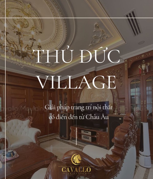 Phào chỉ cổ điển dát vàng tại biệt thự thành phố Thủ Đức