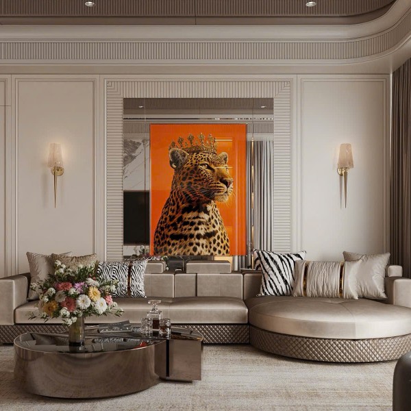 Ứng dụng phào chỉ và tấm ốp Hiwood cho phòng khách Modern Classic